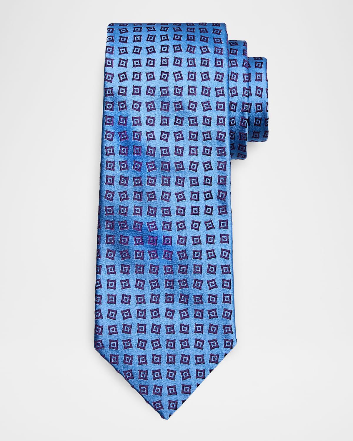 Mens Geometric Square Silk Tie Product Image