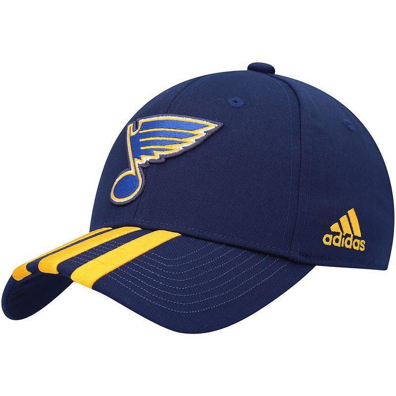 Mens adidas St. Louis Blues Locker Room Primegreen Three Stripe Adjustable Hat Product Image