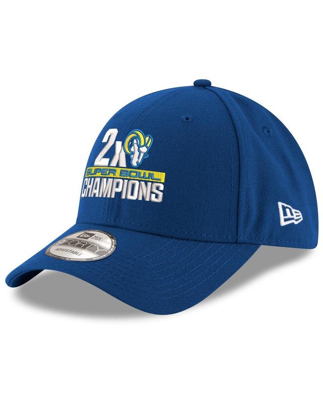 Mens New Era Royal Los Angeles Rams 2-Time Super Bowl Champions 9FORTY Adjustable Hat Product Image