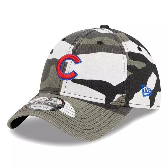 Mens New Era Camo Chicago Cubs Black Camo 9TWENTY Adjustable Hat Product Image