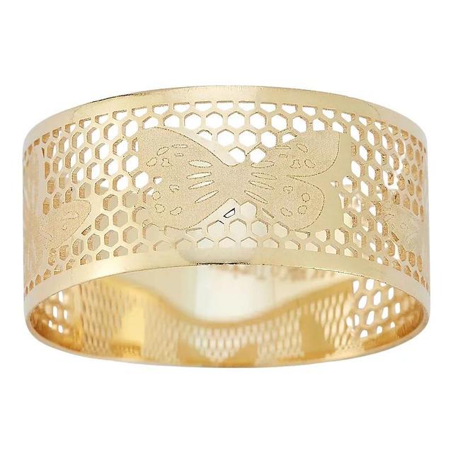 LUMINOR GOLD 14k Gold Mesh Butterfly Cigar Band Ring, Womens Product Image