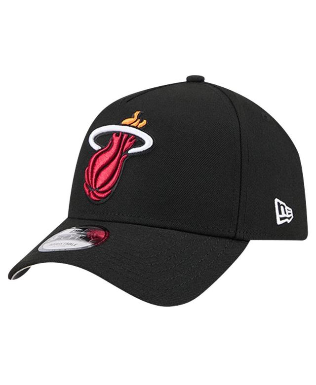 New Era Mens Black Miami Heat A-Frame 9FORTY Adjustable Hat Product Image