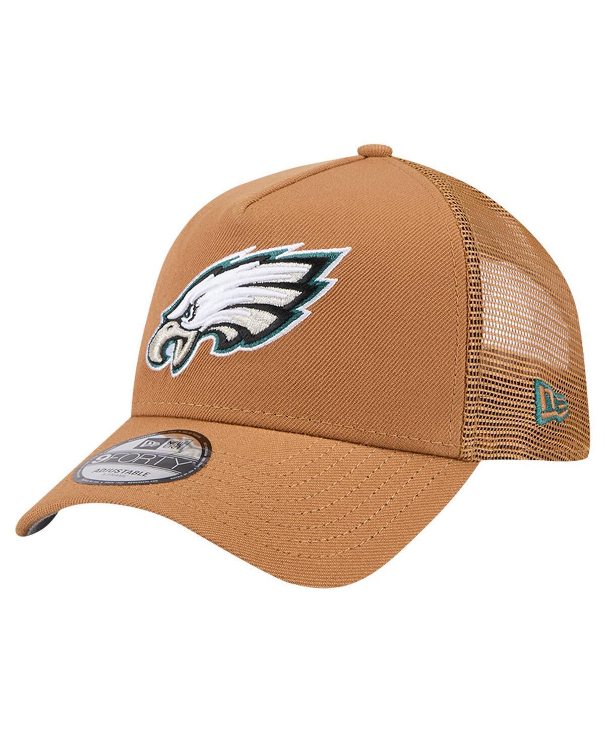 New Era Mens Brown Philadelphia Eagles Color Pack A-Frame Trucker 9FORTY Adjustable Hat Product Image