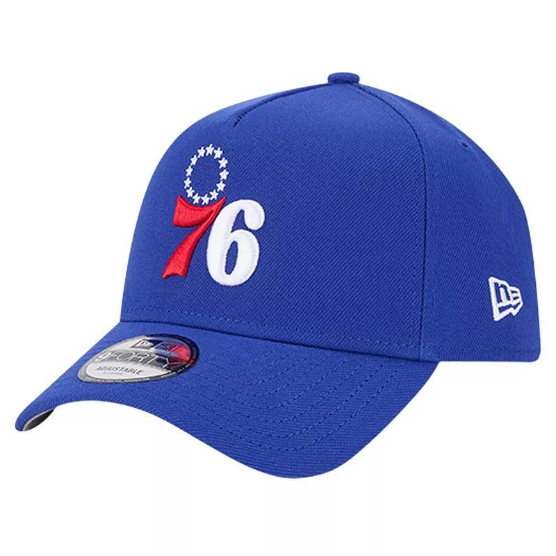 Mens New Era Royal Philadelphia 76ers A-Frame 9FORTY Adjustable Hat Product Image