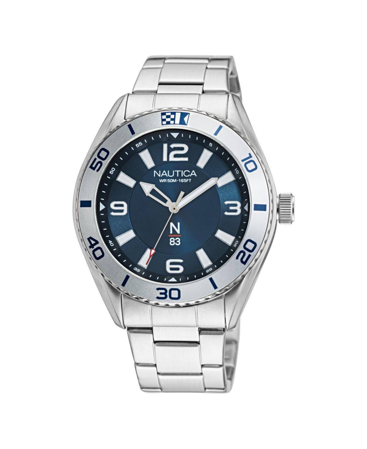 Nautica Mens N83 Silver-Tone Stainless Steel Bracelet Watch 44 mm Product Image