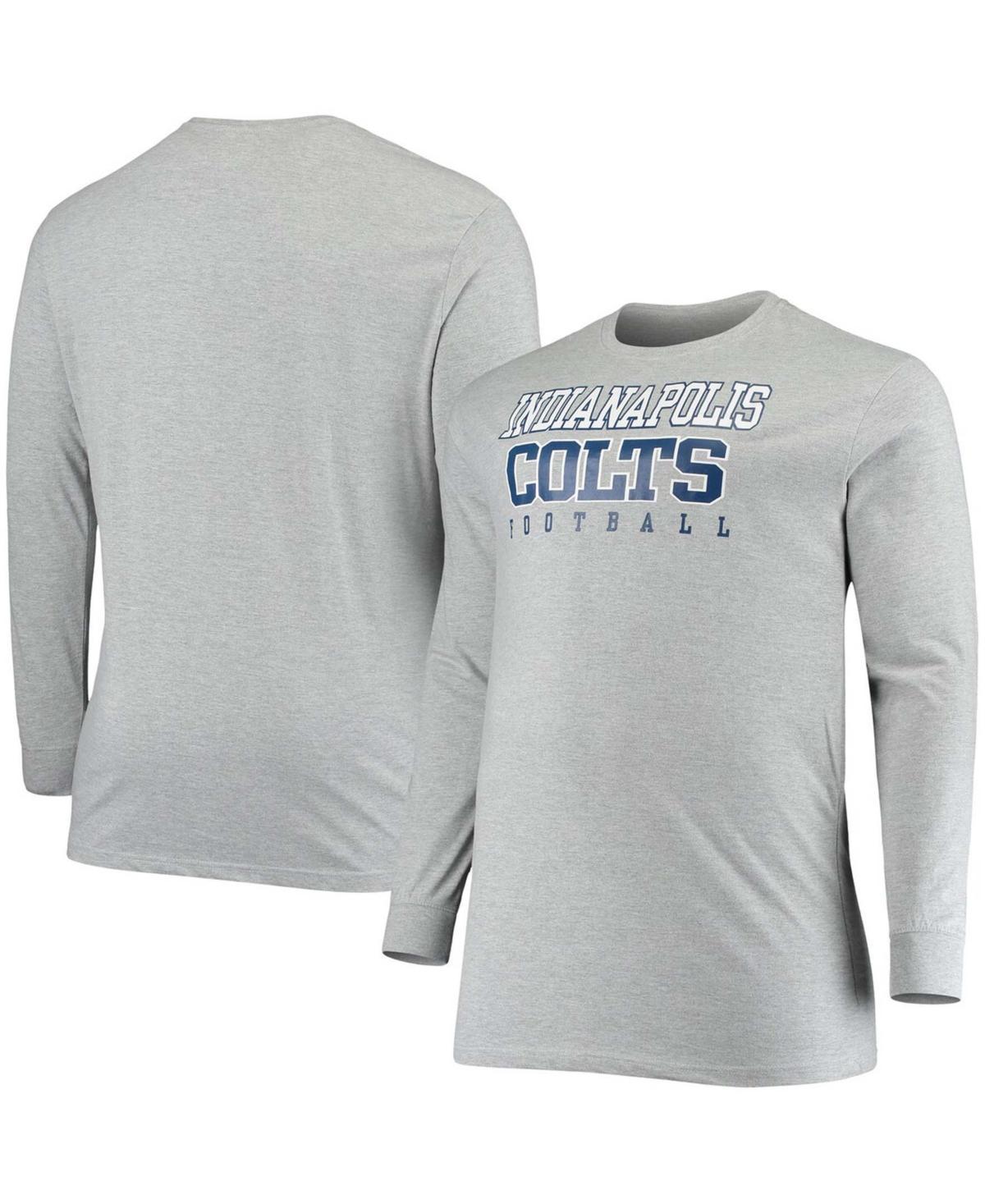 Men's Fanatics Branded Heathered Gray Indianapolis Colts Big & Tall Practice Long Sleeve T-Shirt Product Image