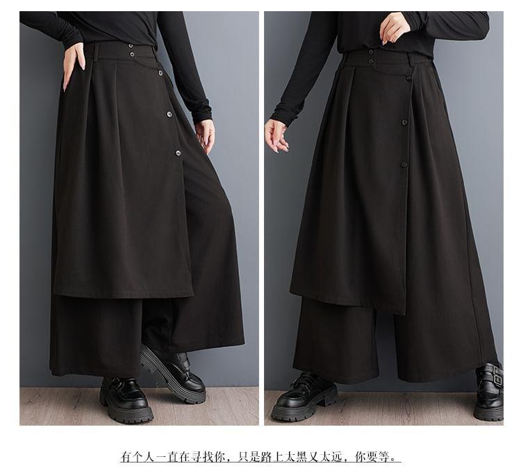 High Rise Asymmetrical Wide Leg Pants Product Image