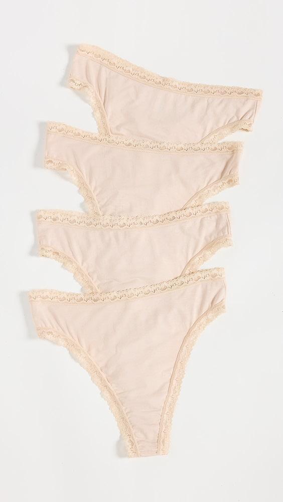 Stripe & Stare High Waisted Thong Four Pack | Shopbop Product Image