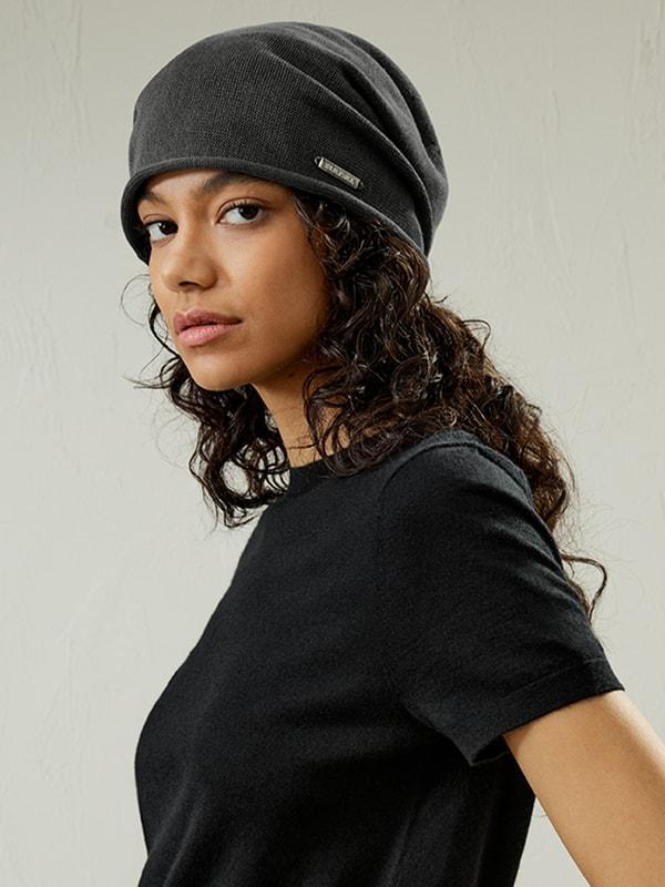 Versatile Metal Logo Silk Beanie Product Image