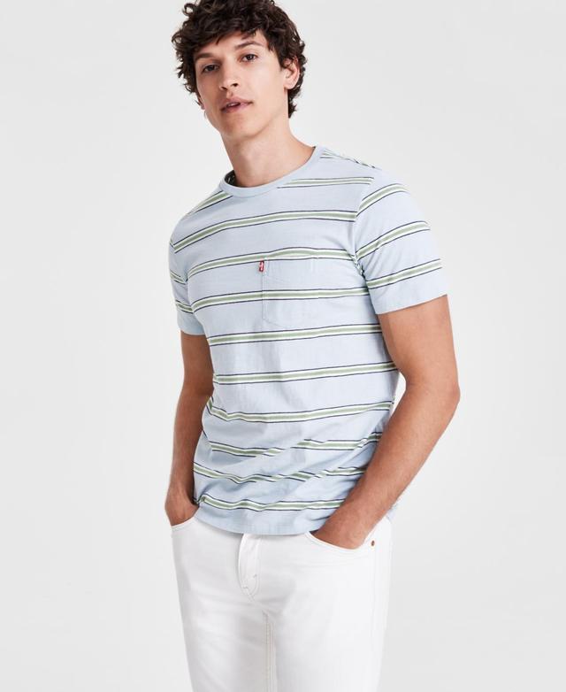 Men's Classic-Fit Stripe Pocket T-Shirt Product Image