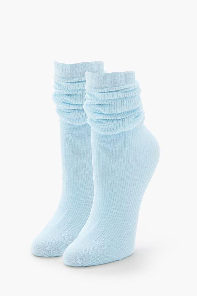 Ribbed Knit Scrunch Crew Socks | Forever 21 Product Image