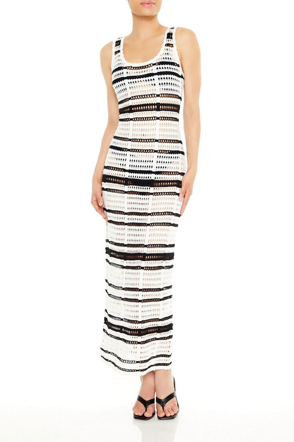 Striped Open-Knit Tank Maxi Dress | Forever 21 Product Image