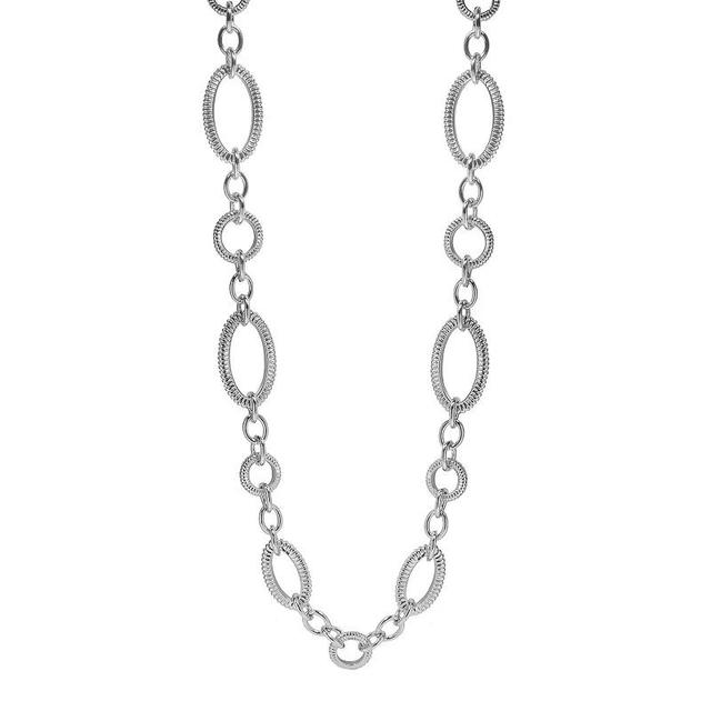 Emberly Silver Tone Braided Link Chain Necklace, Womens, None Product Image