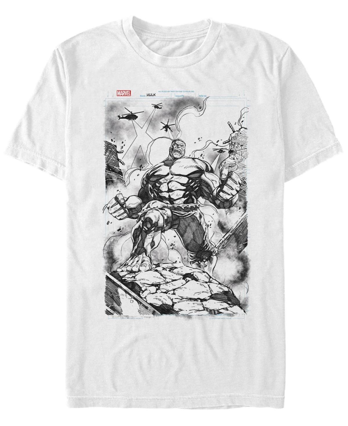 Mens Marvel Hulk Comic Cover Sketch Graphic Tee Product Image