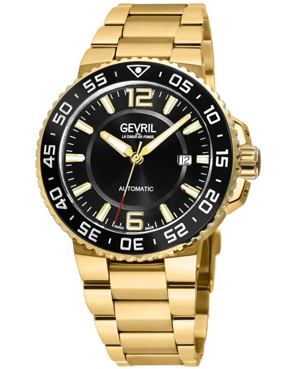 Gevril Mens Riverside Gold-Tone Stainless Steel Watch 42mm Product Image