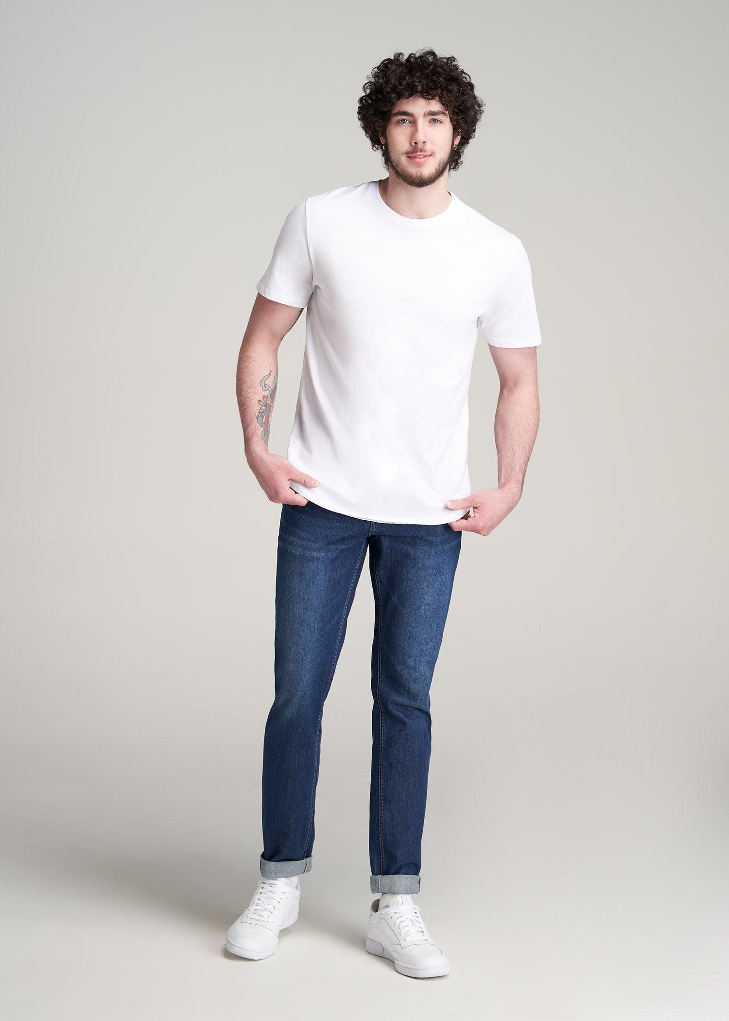 Everyday Scoop Bottom REGULAR FIT T-Shirt for Tall Men in White Product Image