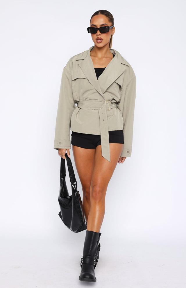 Indecisive Cropped Trench Khaki Product Image