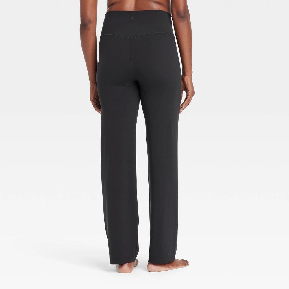 Women's Everyday Soft High-Rise Straight Leg Pants - All In Motion™ Black L Product Image