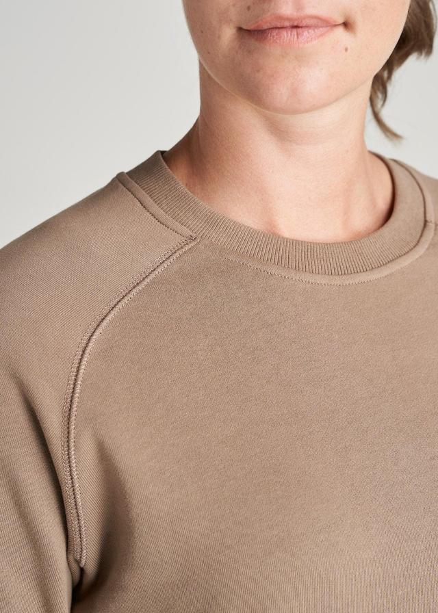 Wearever French Terry Women's Tall Crewneck Sweatshirt in Latte Product Image