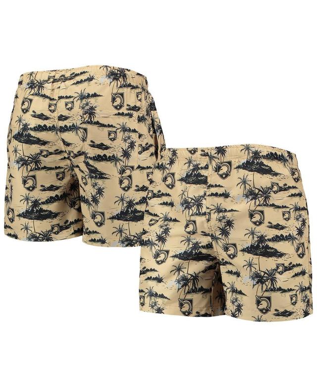 Mens FOCO Gold Army Black Knights Island Palm Swim Trunks Product Image