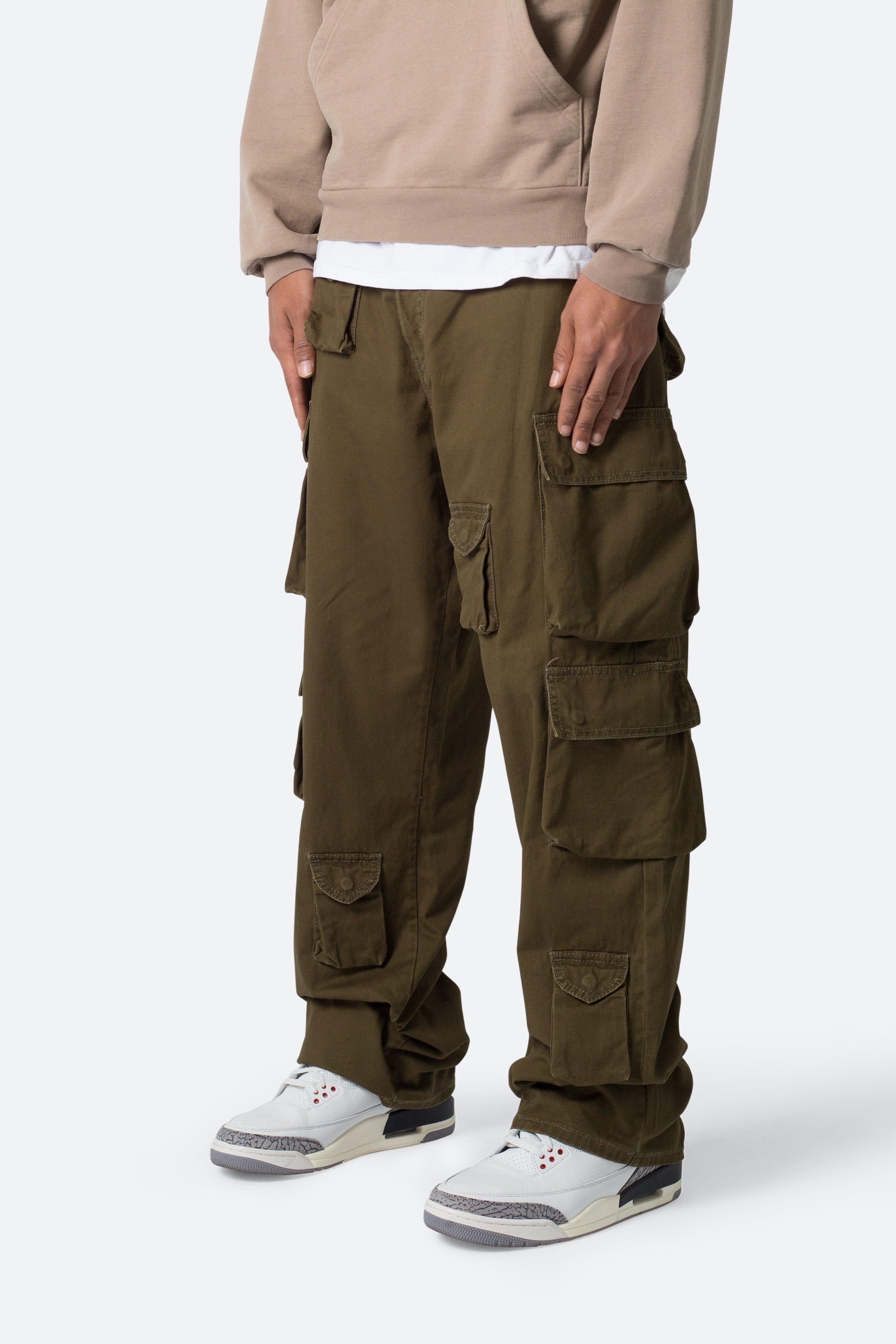 Baggy Cargo Pants - Washed Olive Product Image