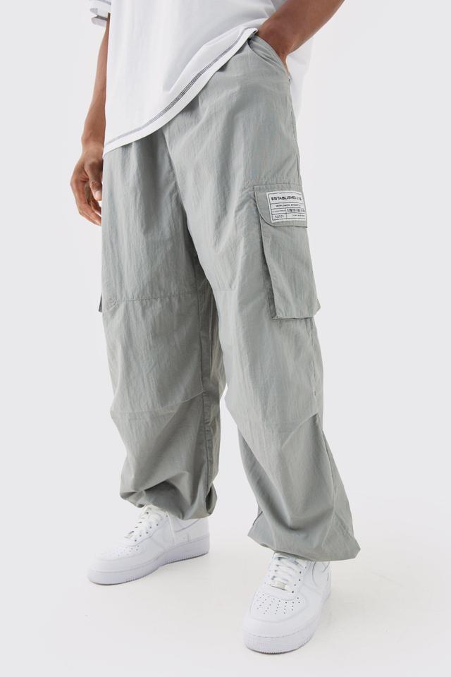 Elasticated Waist Woven Tab Parachute Pants | boohooMAN USA Product Image