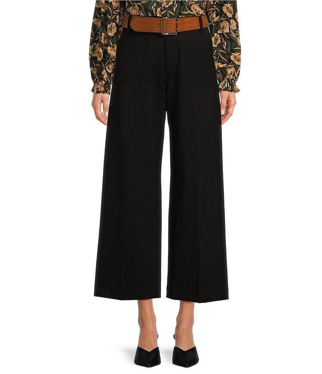 Gibson & Latimer High Rise Wide Leg Front Pocket Belted Ponte Pants Product Image