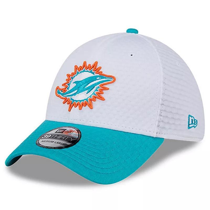 Mens New Era /Aqua Miami Dolphins 2024 NFL Training Camp 39THIRTY Flex Hat Product Image