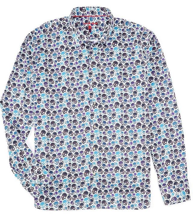 Visconti Multi Skull Print Long Sleeve Woven Shirt Product Image