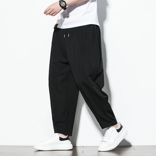 Drawstring Waist Plain Harem Pants Product Image