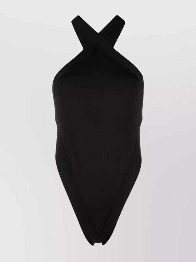 SAINT LAURENT Cut-out Halterneck Bodysuit In Black Product Image