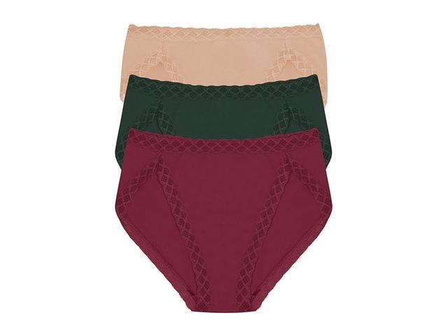 Natori Bliss French Cut 3-Pack (Dk Cherry/Dk Forest/Cafe) Women's Underwear Product Image