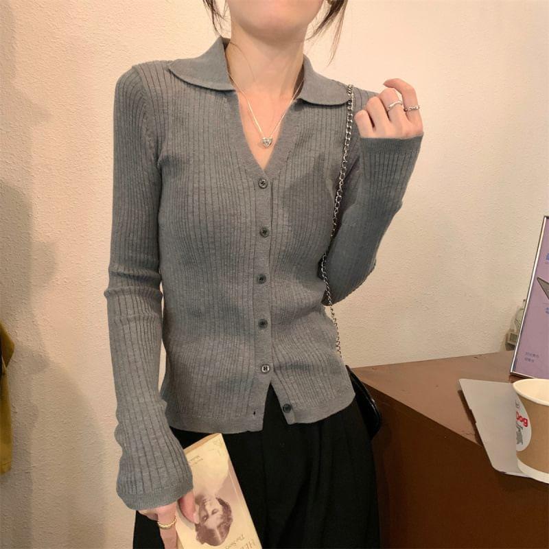 Long-Sleeve Plain Cardigan product image