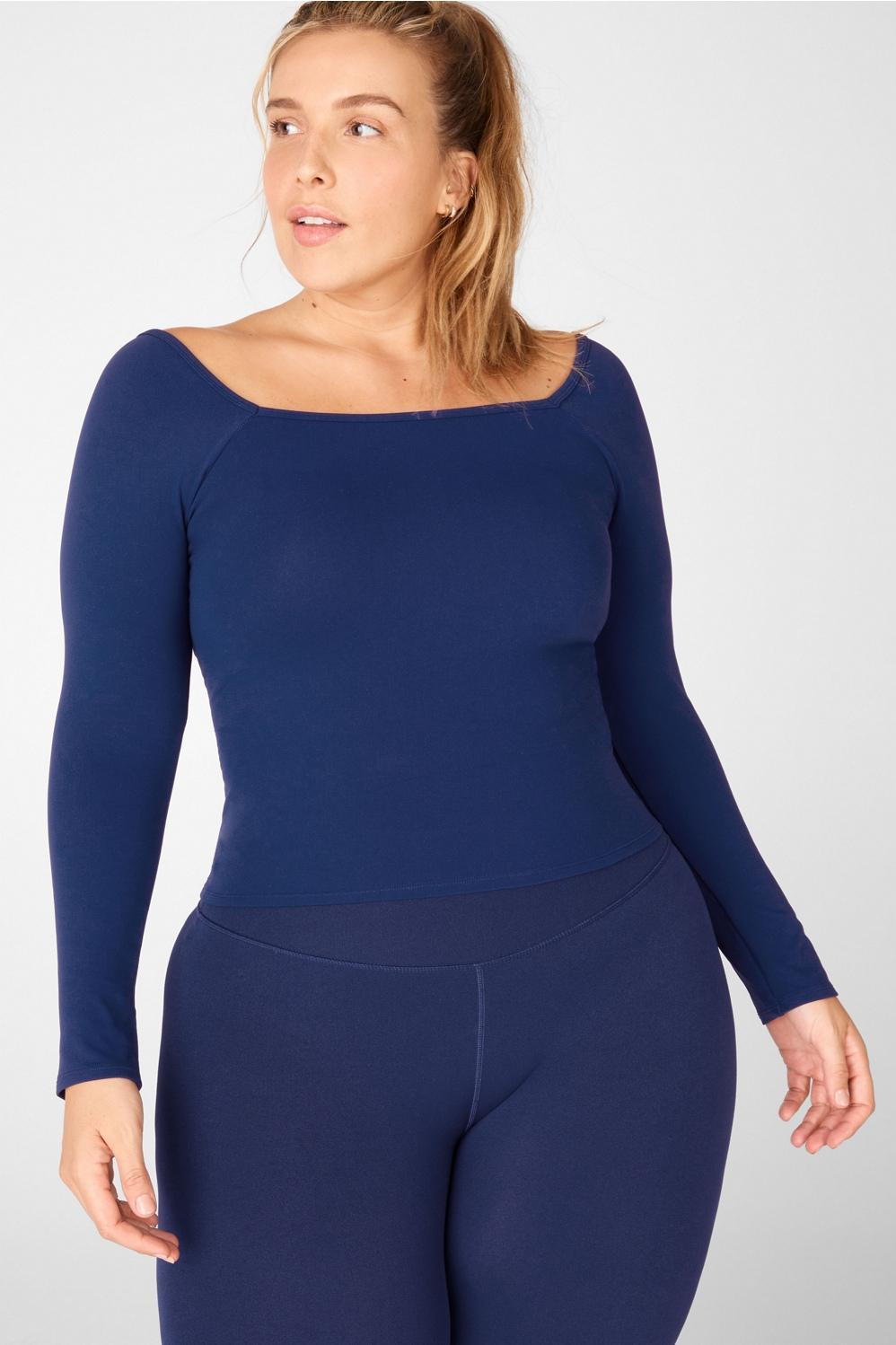 Fabletics Emilia SculptKnit Long-Sleeve Top II Womens blue Size XS Product Image