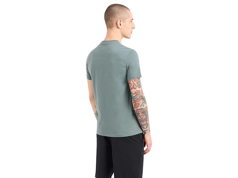 Armani Exchange Milano/New York Logo Tee (Balsam Green) Men's Clothing Product Image