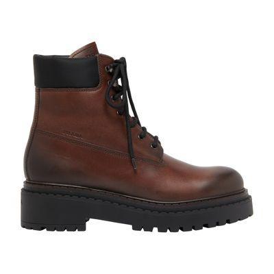 Leather Lace-up Ankle Boots In Brown product image