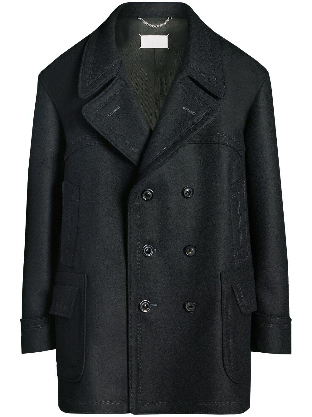 MAISON MARGIELA Oversized Double-breasted Coat In Blue Product Image