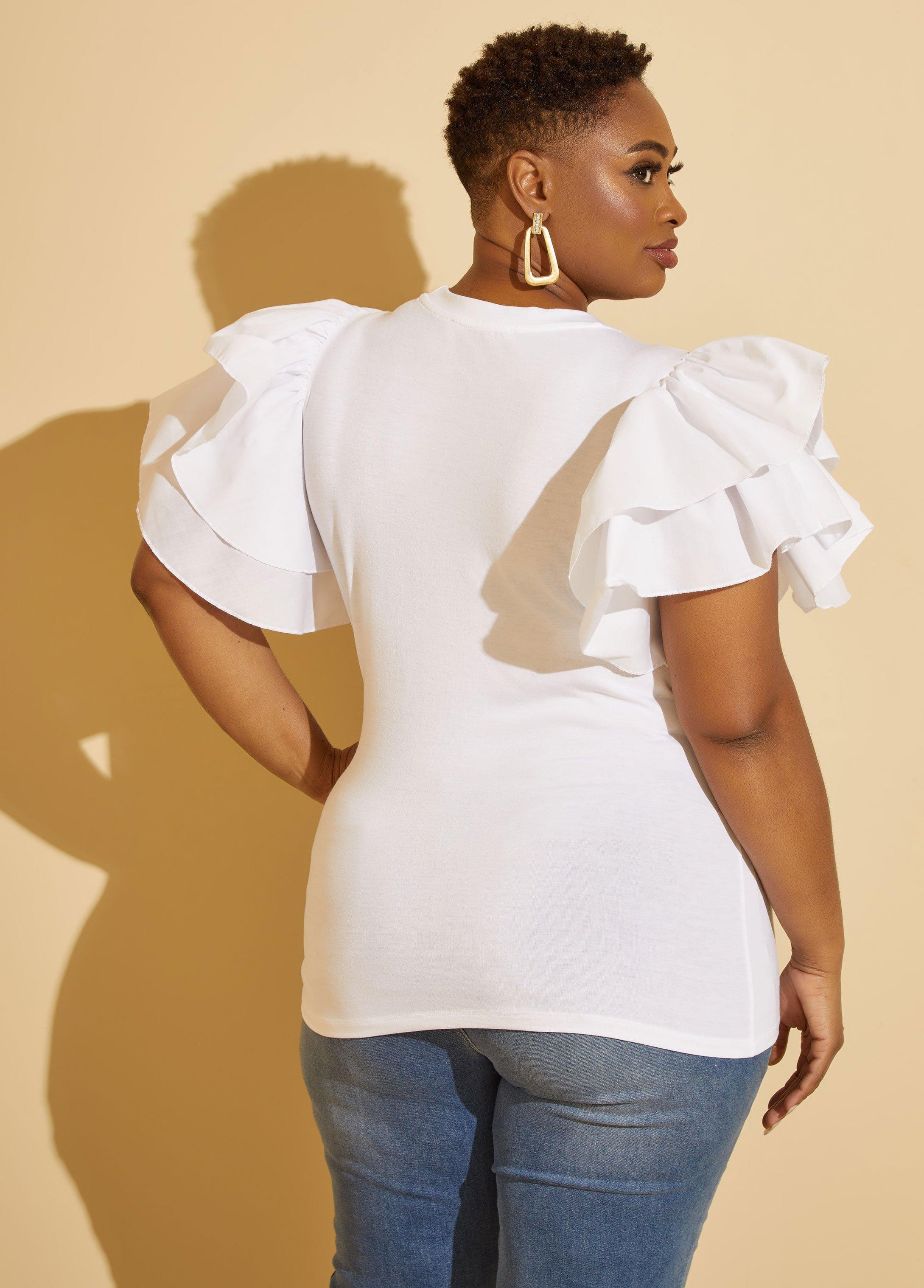 Blessed Queen Ruffled Sleeve Tee Product Image