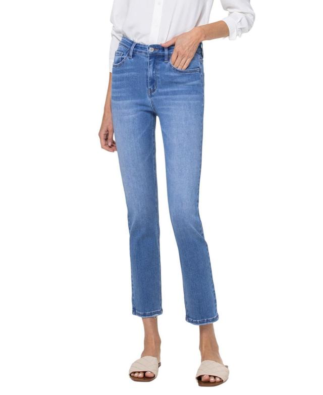 Women's High Rise Cropped Slim Straight Jeans Product Image