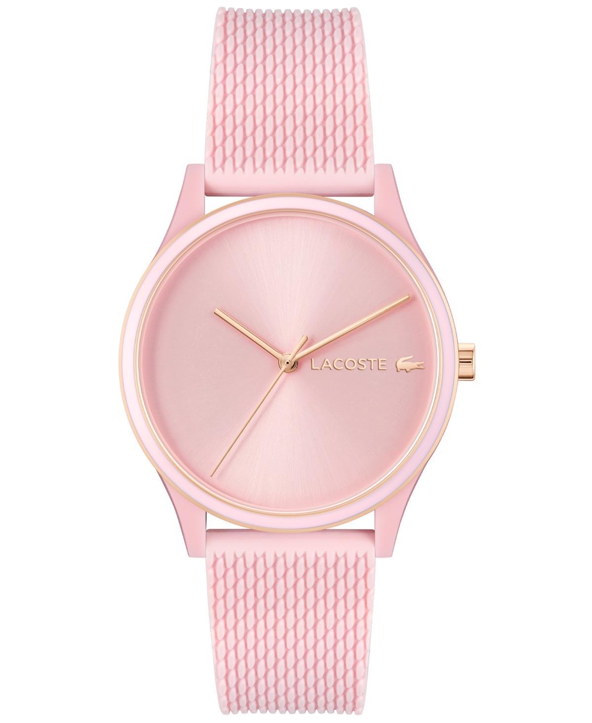 Lacoste Womens Crocodelle Pink Silicone Strap Watch 36mm Womens Shoes Product Image