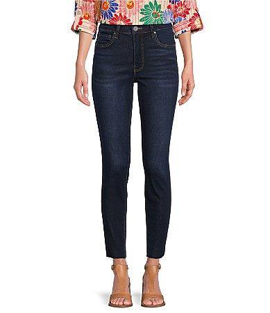 KUT from the Kloth Fab Ab Fit Technique High Rise Raw Hem Ankle Connie Skinny Jeans Product Image