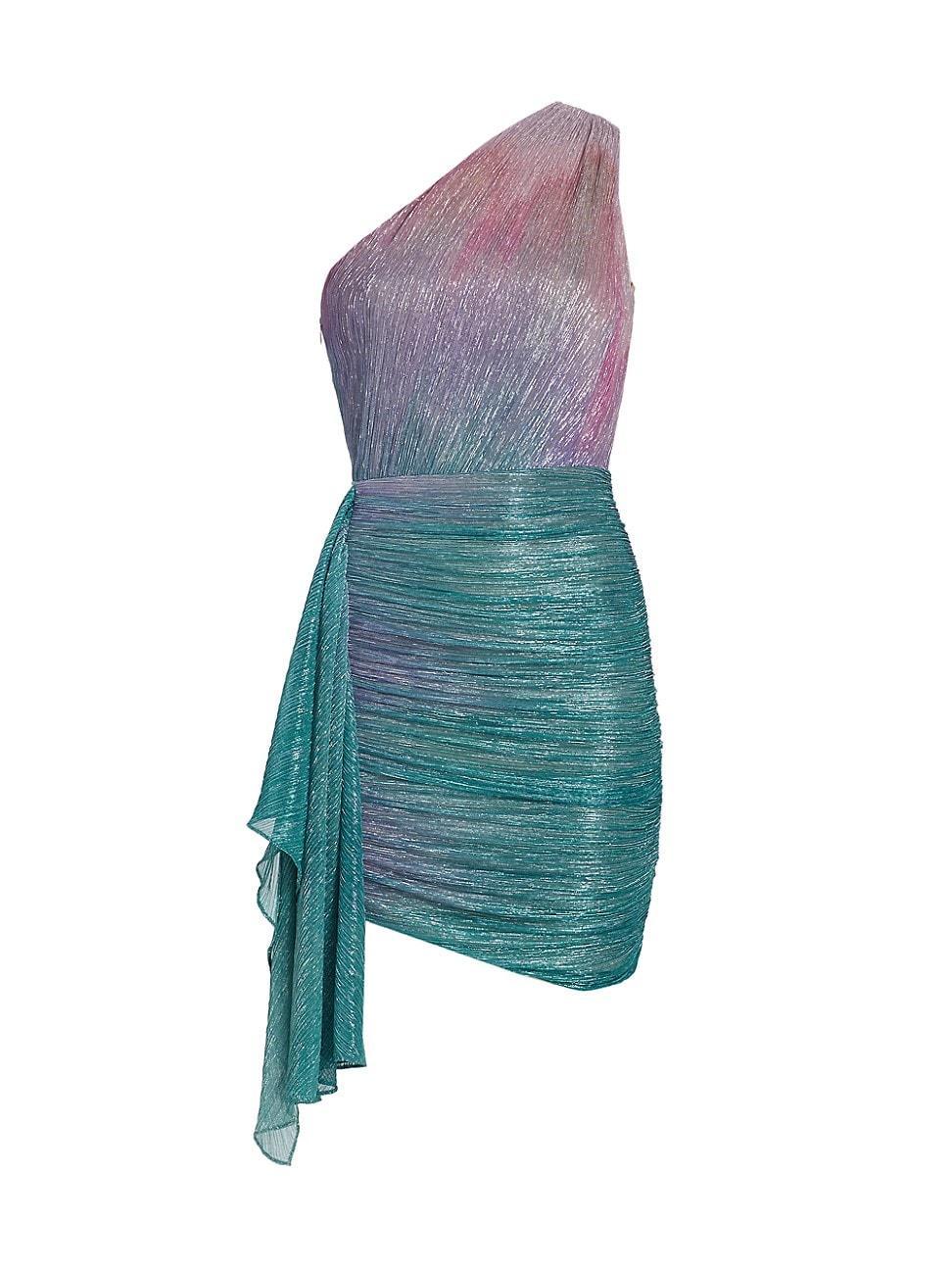 Womens Ombr Shimmer Draped Minidress Product Image