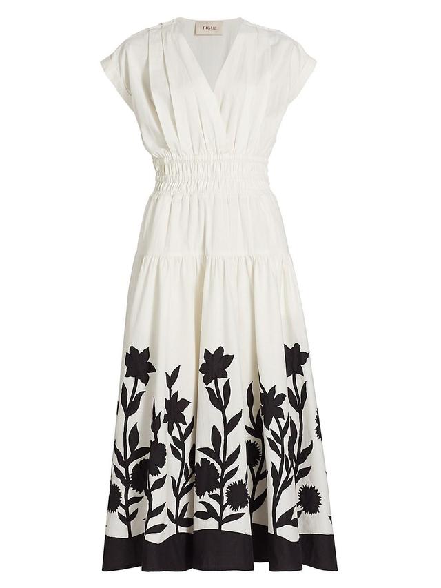 Womens Clarette Cotton Floral Midi-Dress Product Image