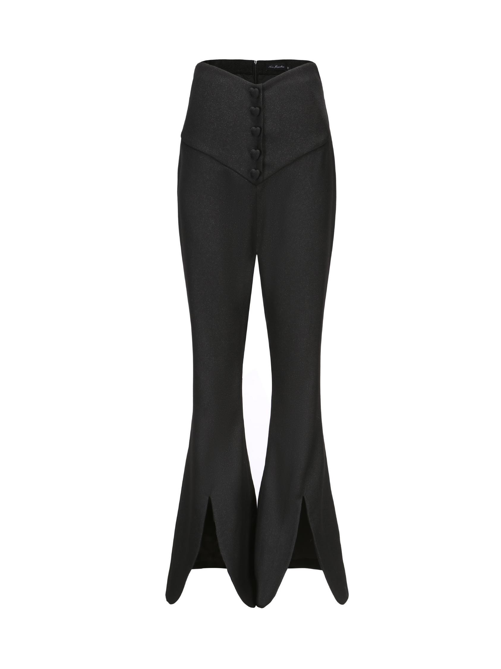 Elle Heart Buckle Pants (Black) (Final Sale) Product Image