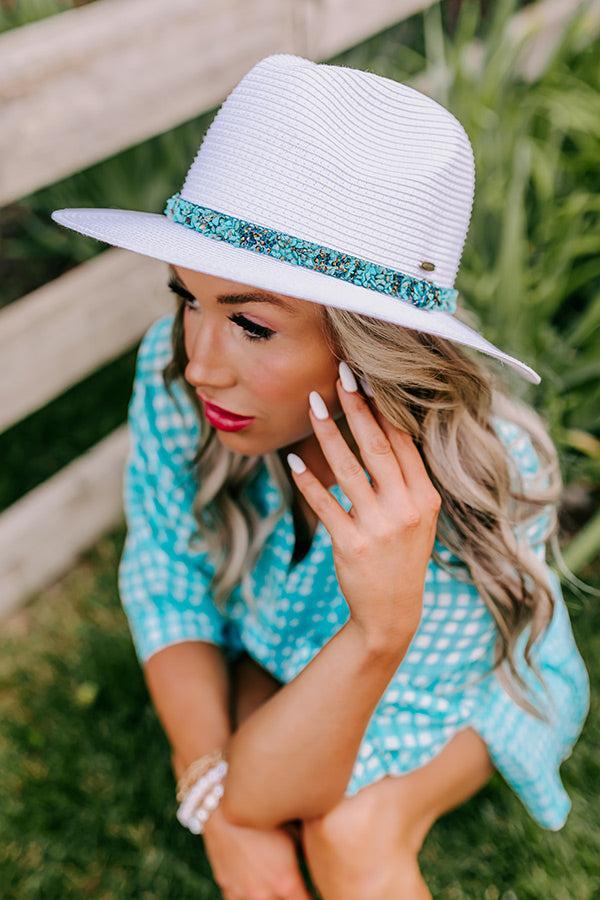 Out For Brunch Woven Hat In Turquoise Product Image