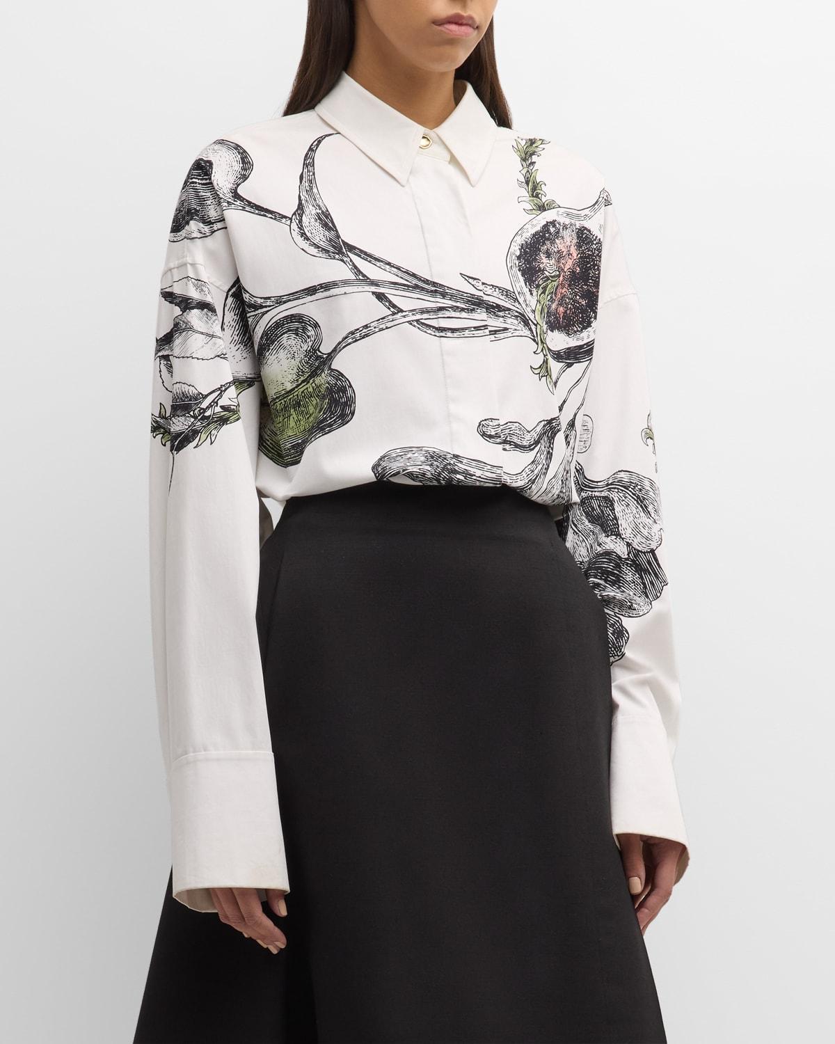 Jason Wu Collection Oceanscape Print Silk Button-Up Shirt Product Image