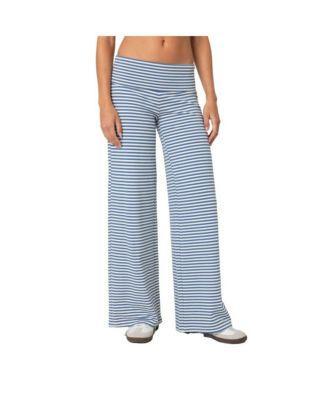 Edikted Womens Lilah striped fold over pants Product Image