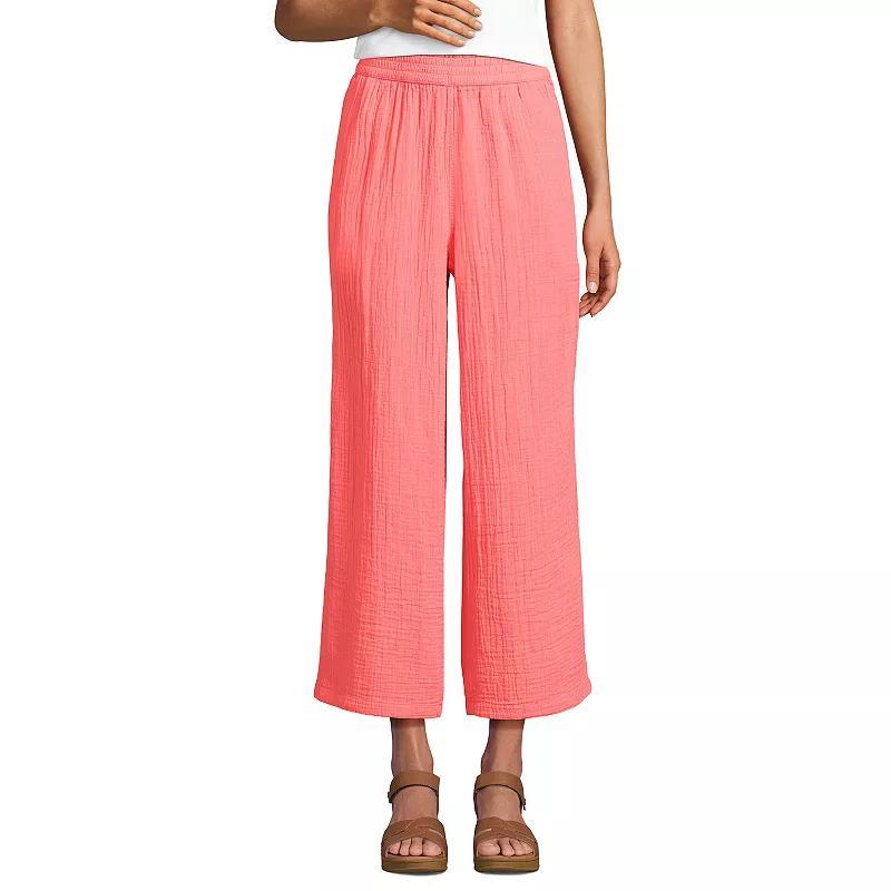 Womens Lands End High Rise Gauze Crop Pants Product Image