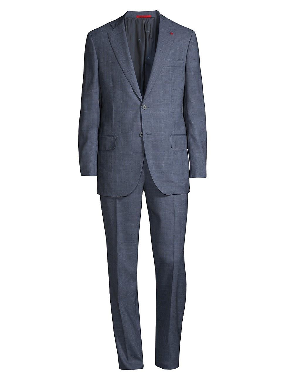 Mens Sanita Plaid Wool Single-Breasted Suit Product Image