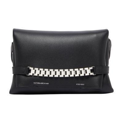 Chain Pouch With Brushed Silver Chain In Black product image